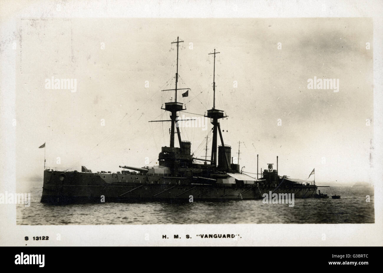 HMS Vanguard, British battleship Stock Photo