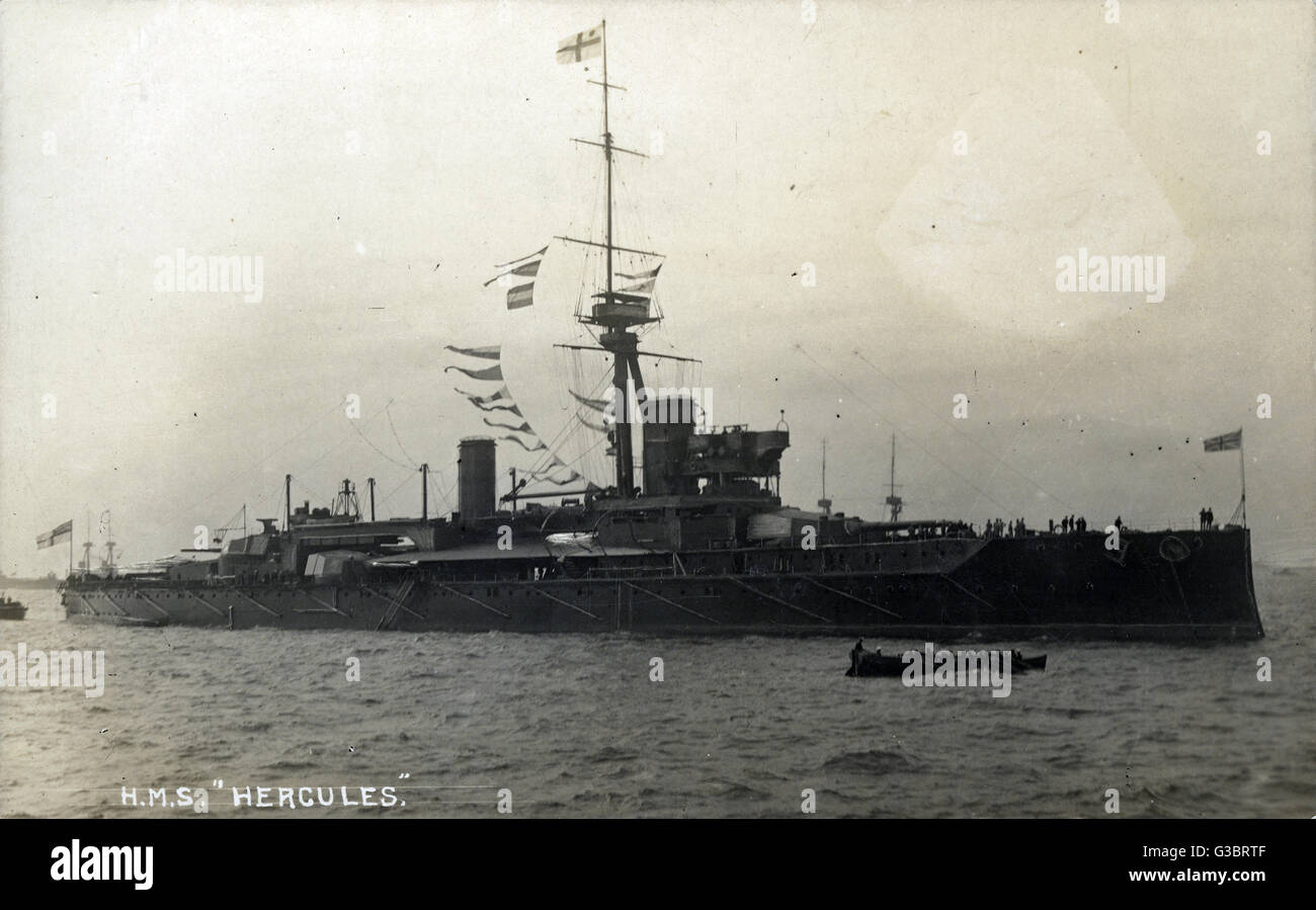 HMS Hercules, British battleship Stock Photo