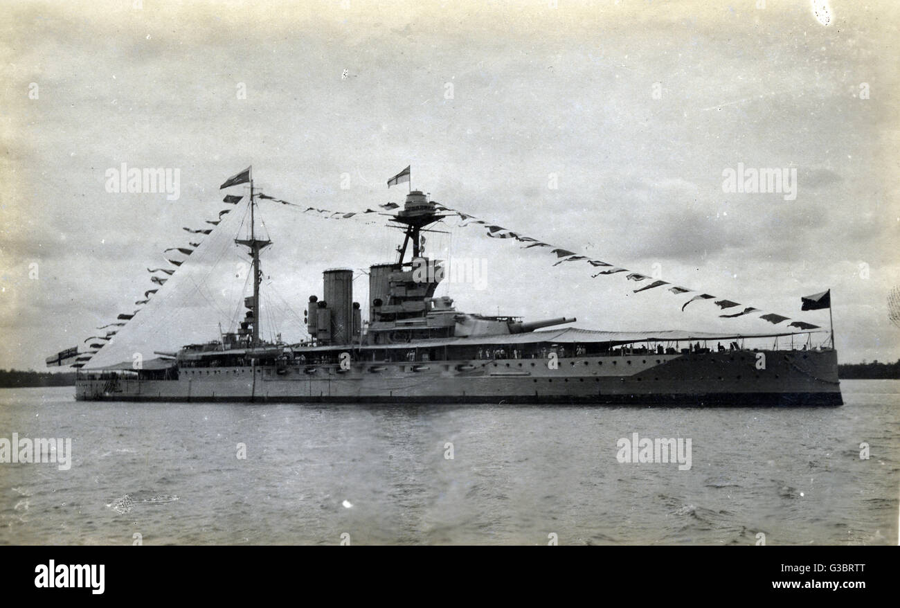 HMS Malaya, British battleship Stock Photo