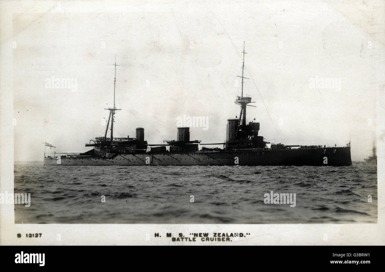 HMS New Zealand, British battle cruiser Stock Photo Alamy