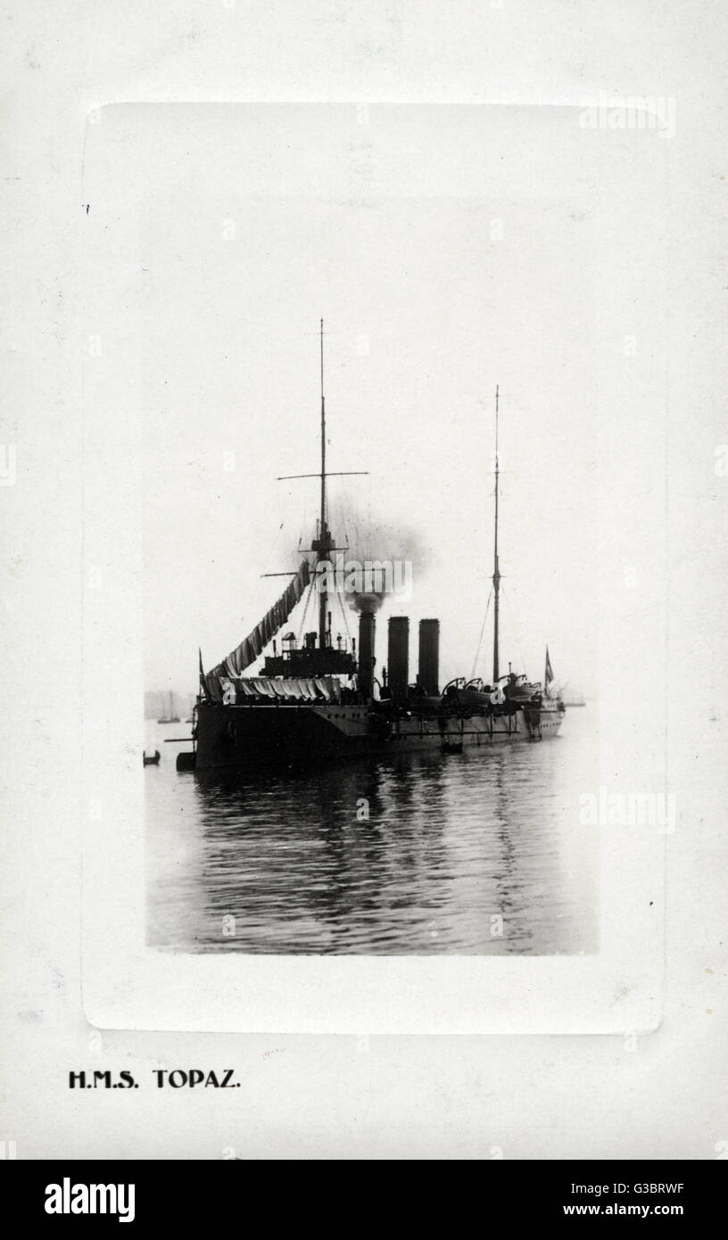 HMS Topaze, British protected cruiser. Date circa 1908 Stock Photo Alamy