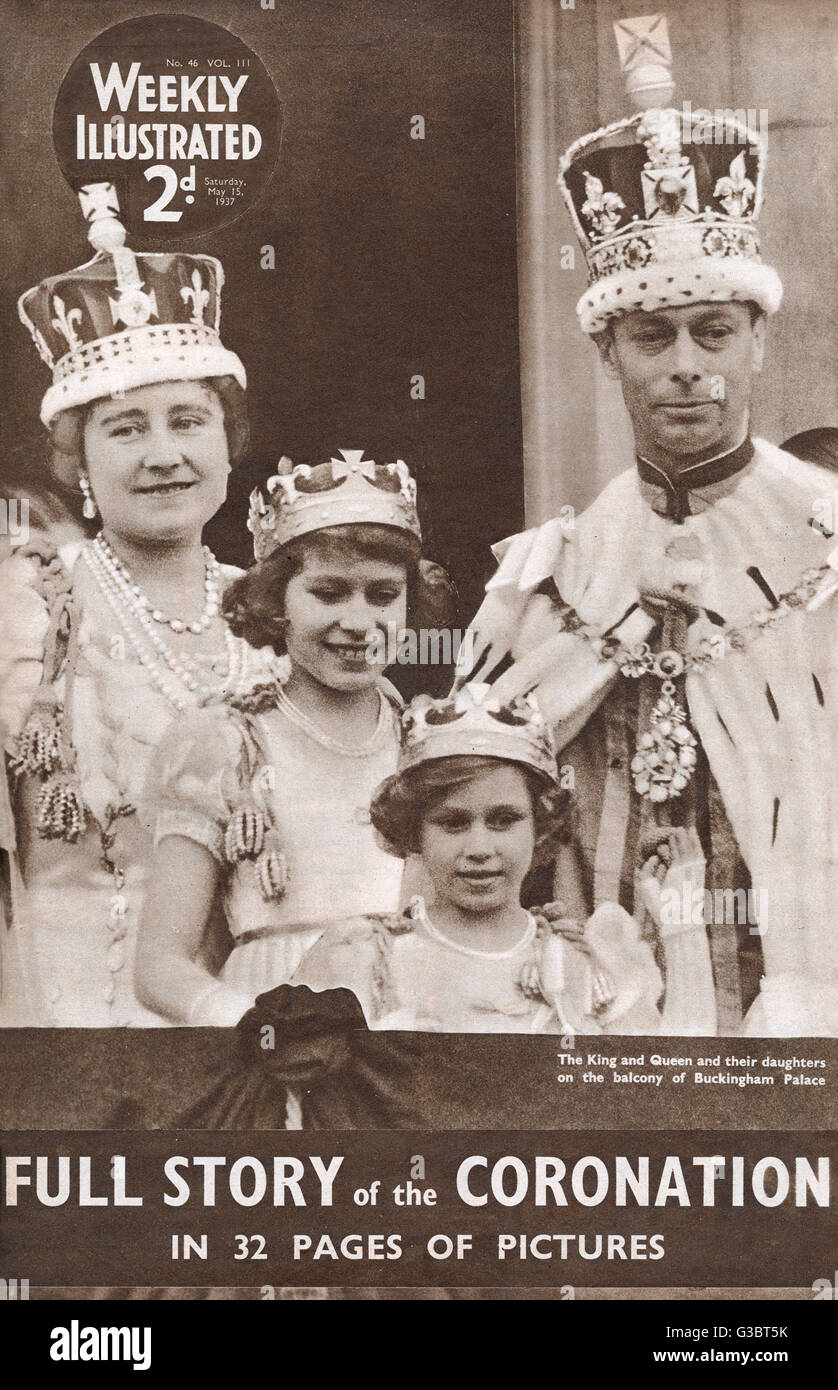 King George VI and family on Coronation Day Stock Photo - Alamy
