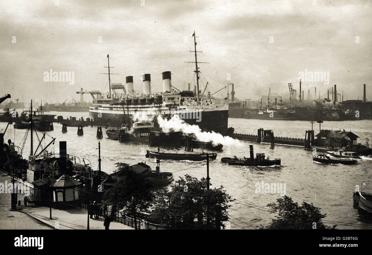 SS Cap Arcona, ocean liner of Hamburg-South America Line Stock Photo