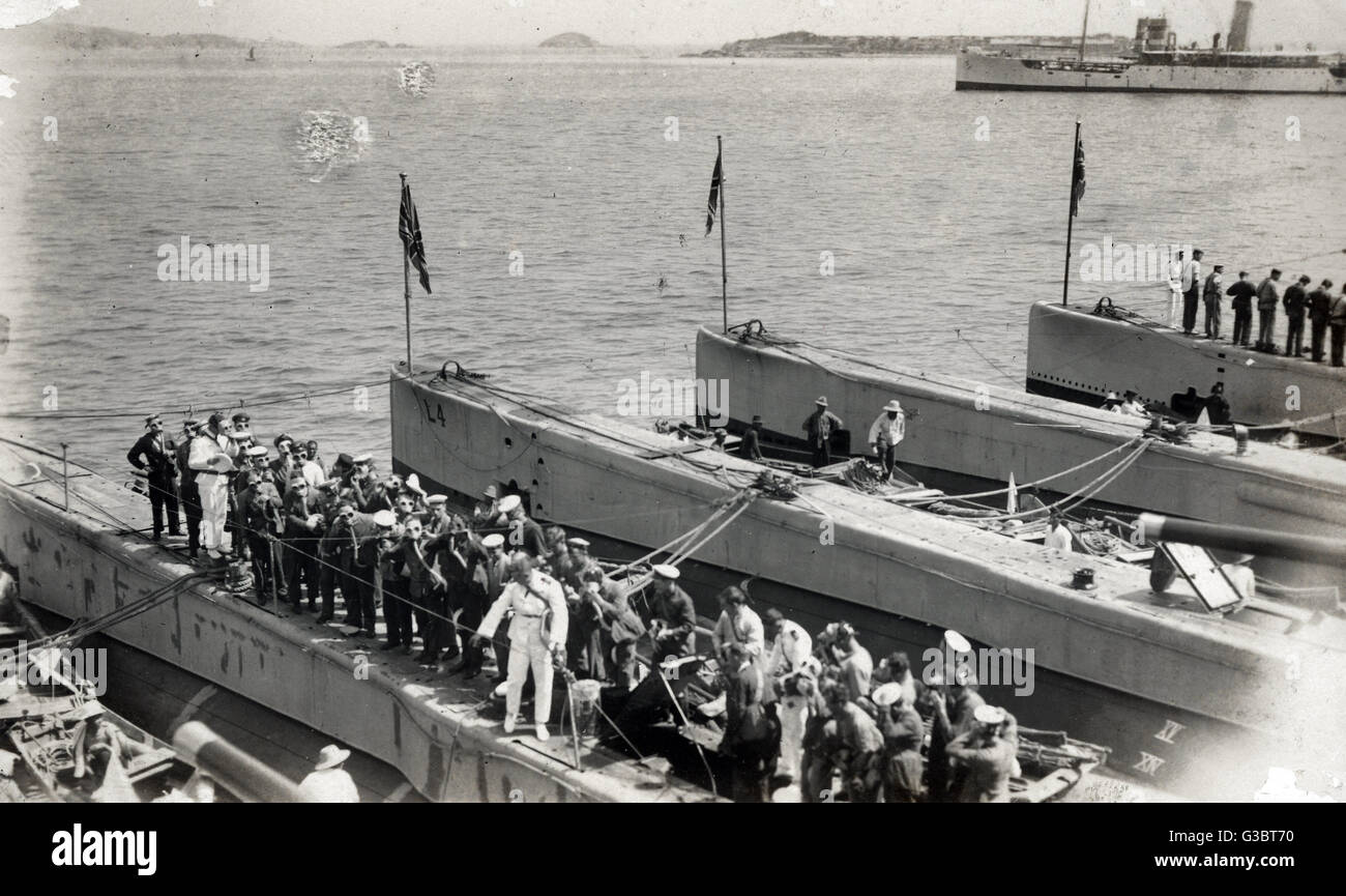 British submarine HMS L4 and others, Hong Kong Stock Photo