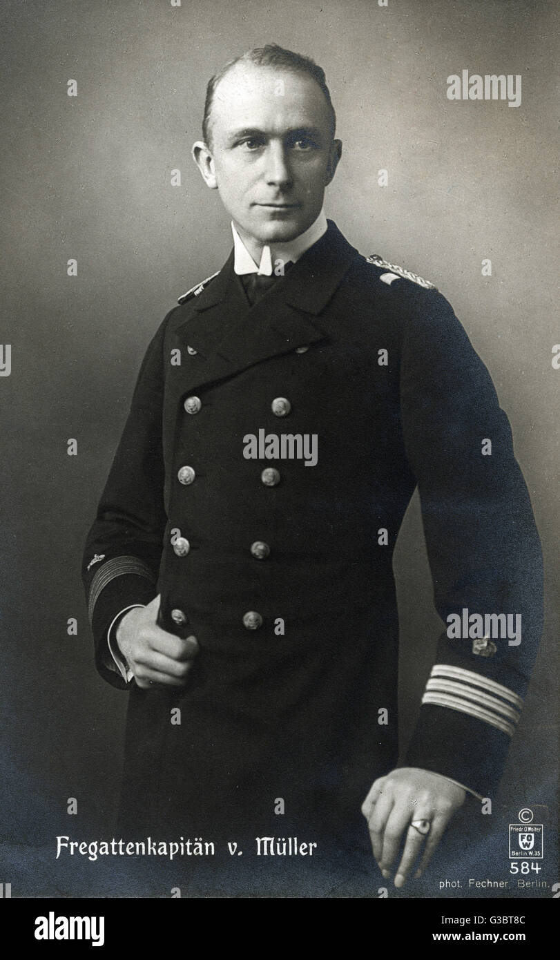 Karl Friedrich Max von Muller (1873-1923), German naval officer, mostly famously of the light cruiser SMS Emden during the First World War.      Date: circa 1914 Stock Photo