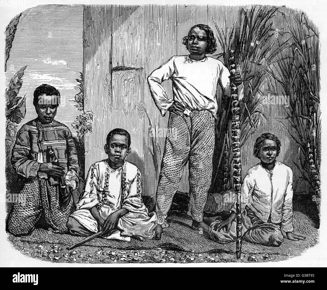 Natives of the Island of Reunion - Indian Ocean Stock Photo