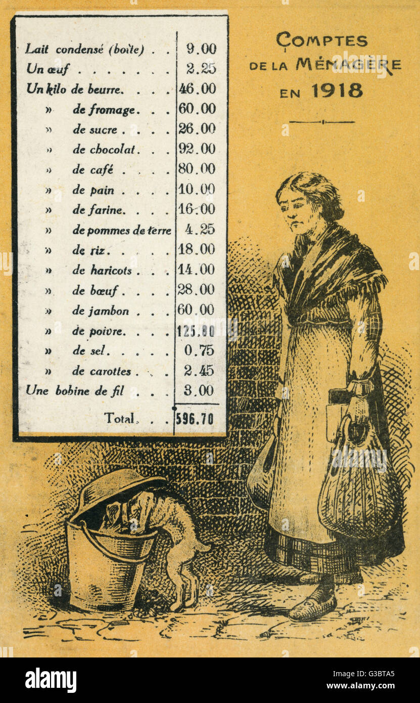 The effects of WW1 on French Food Prices - AFTER (2/2) Stock Photo