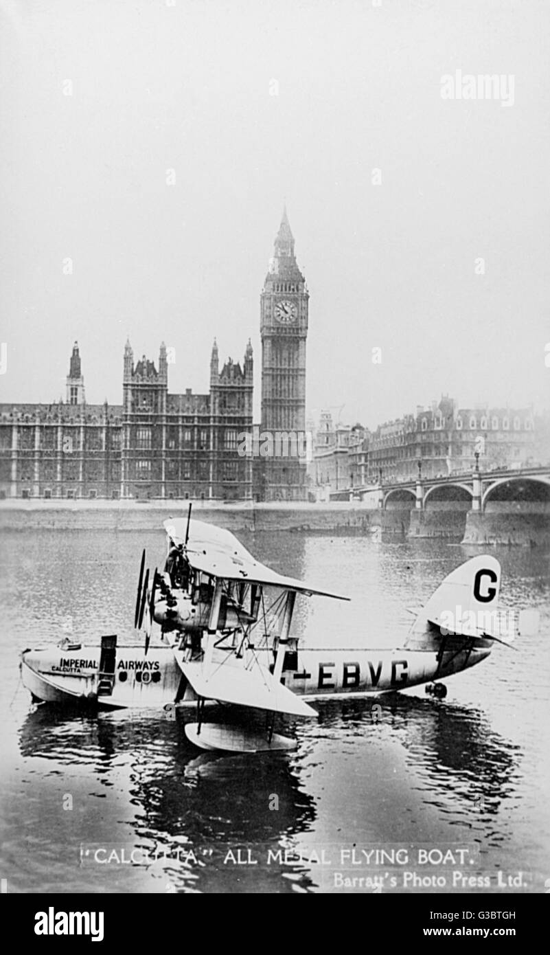 Imperial Airways flying boat Calcutta, London Stock Photo