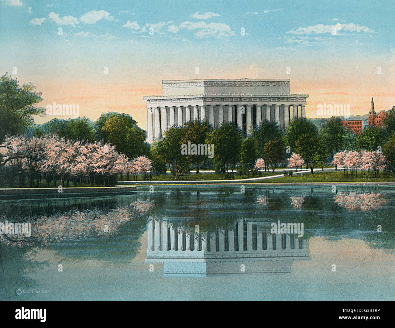 Washington DC, USA - Lincoln Memorial from Potomac Stock Photo