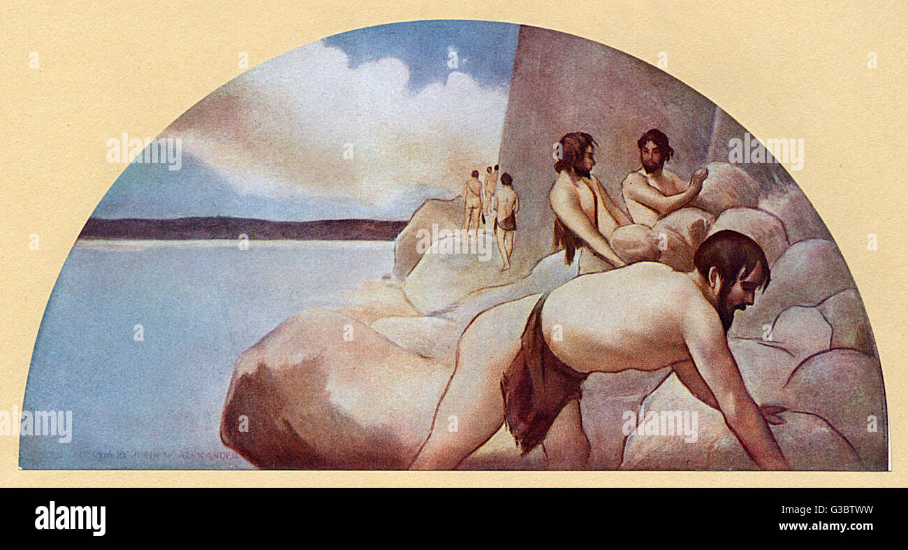 Washington DC, USA - Library of Congress Mural - The Cairn Stock Photo