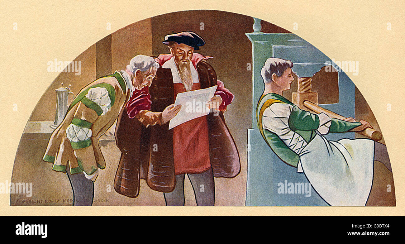 Library of Congress Mural - The Printing Press Stock Photo