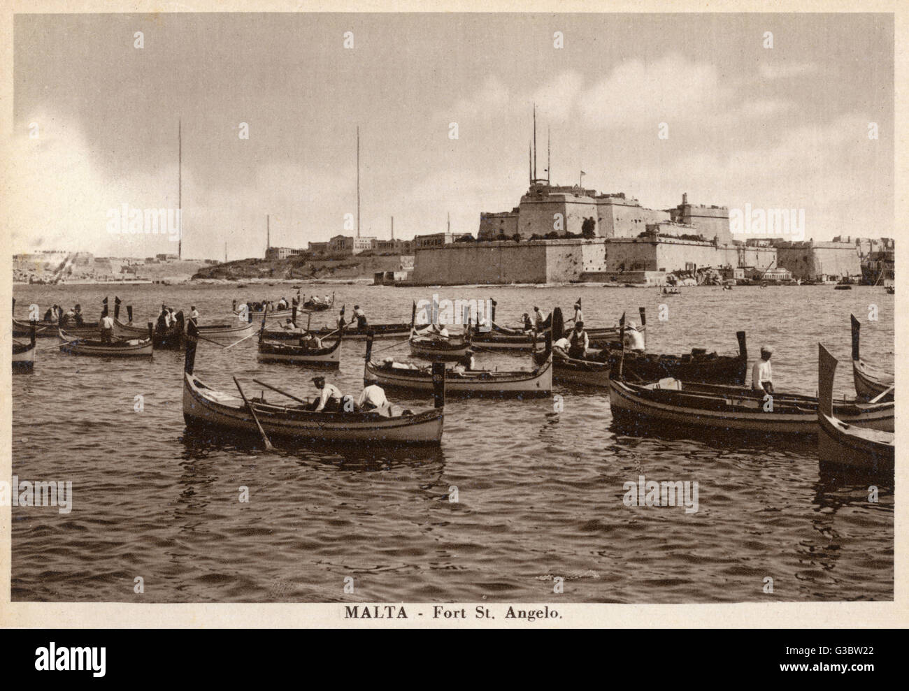 Malta - Fort St. Angelo     Date: circa 1920s Stock Photo