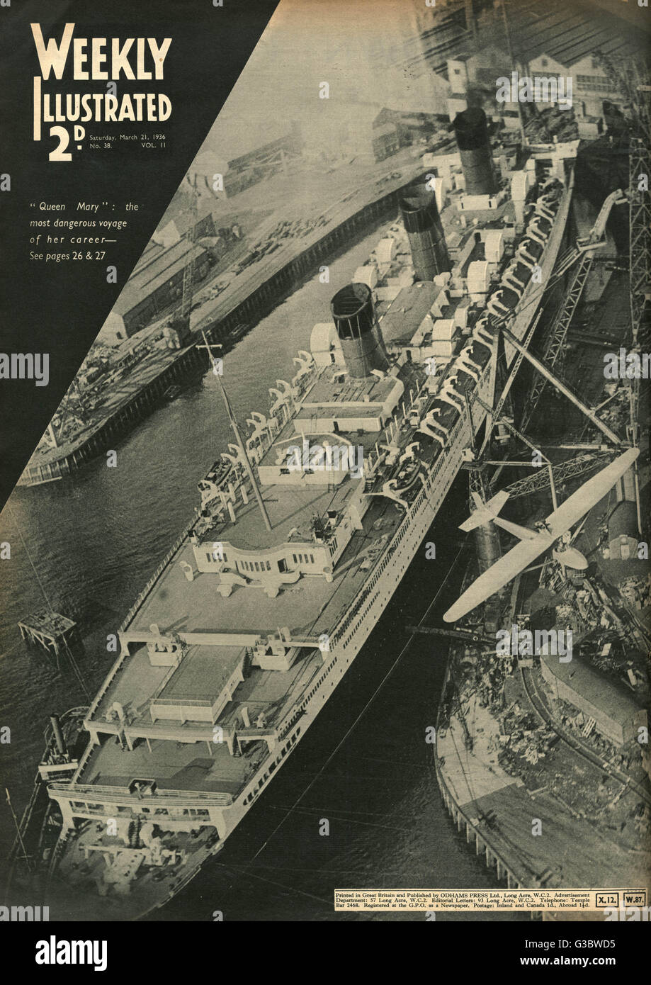 'Queen Mary' Ocean Liner, ready for travel to Greenock Stock Photo