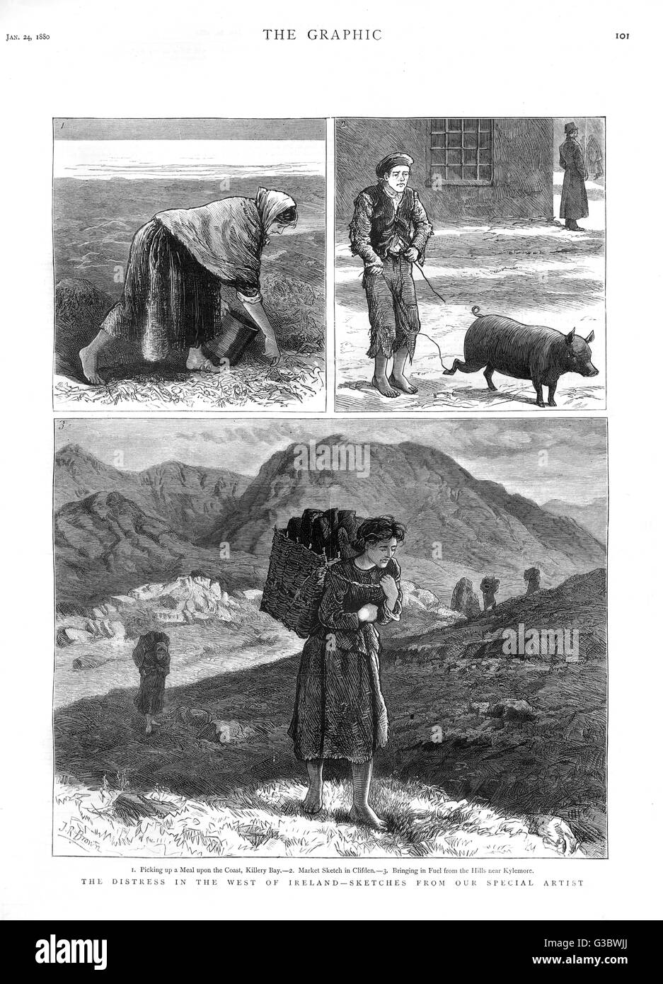 The distress in the west of Ireland, 1880 Stock Photo