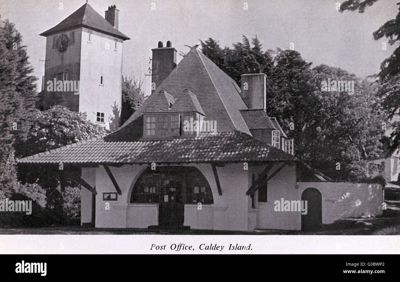 Caldey Island, Wales - The Post Office Stock Photo