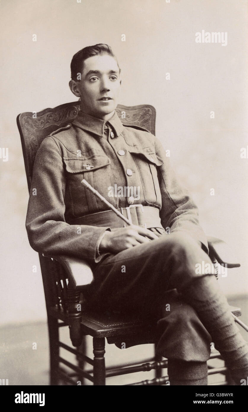 Young British Tommy - Studio Portrait WWI Stock Photo