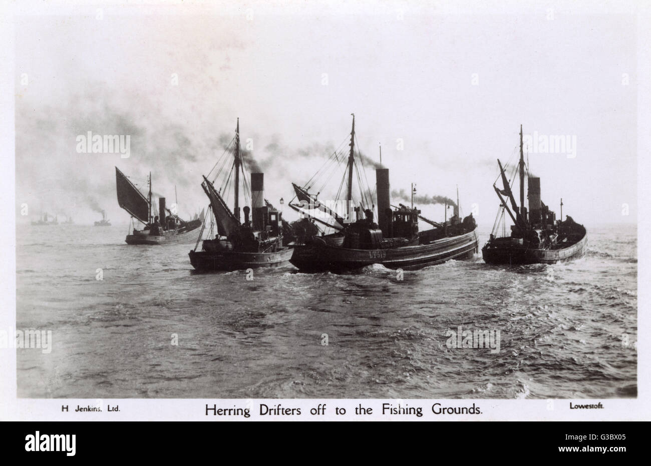 Lowestoft, Suffolk, Herring Drifters off the Fishing Grounds Date circa 1920s Stock Photo Alamy