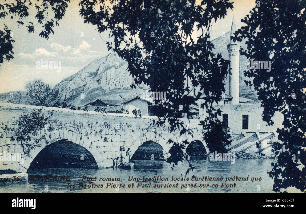 Roman bridge at Antioch (near Antakya), Turkey Stock Photo