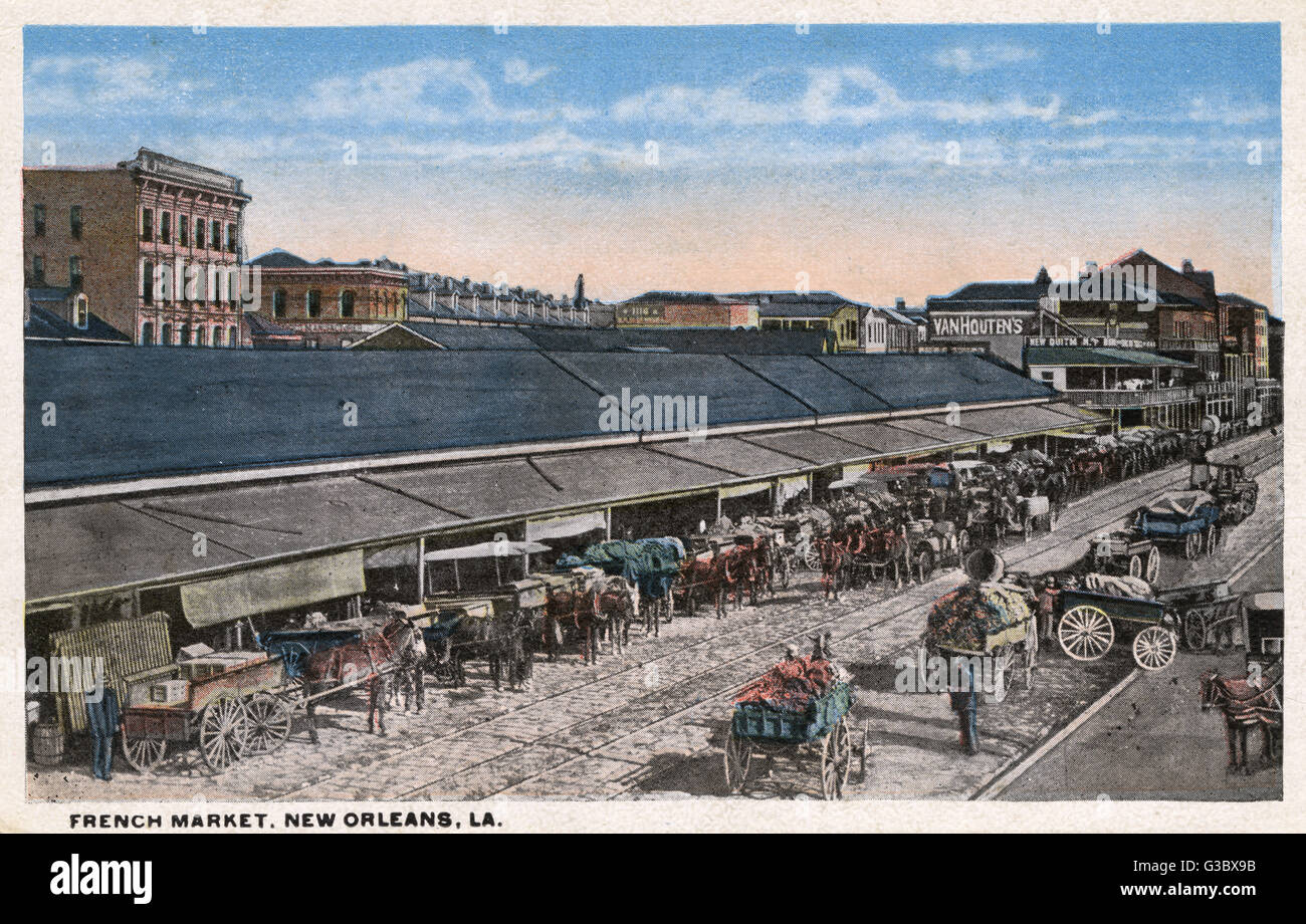 View of the Old French Market, New Orleans, USA Stock Photo