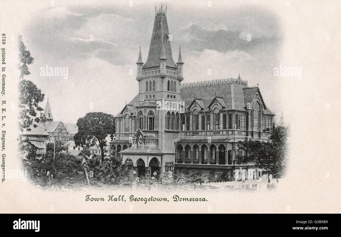 British Guiana (Guyana) Georgetown, Demerara - The Town Hall Stock Photo