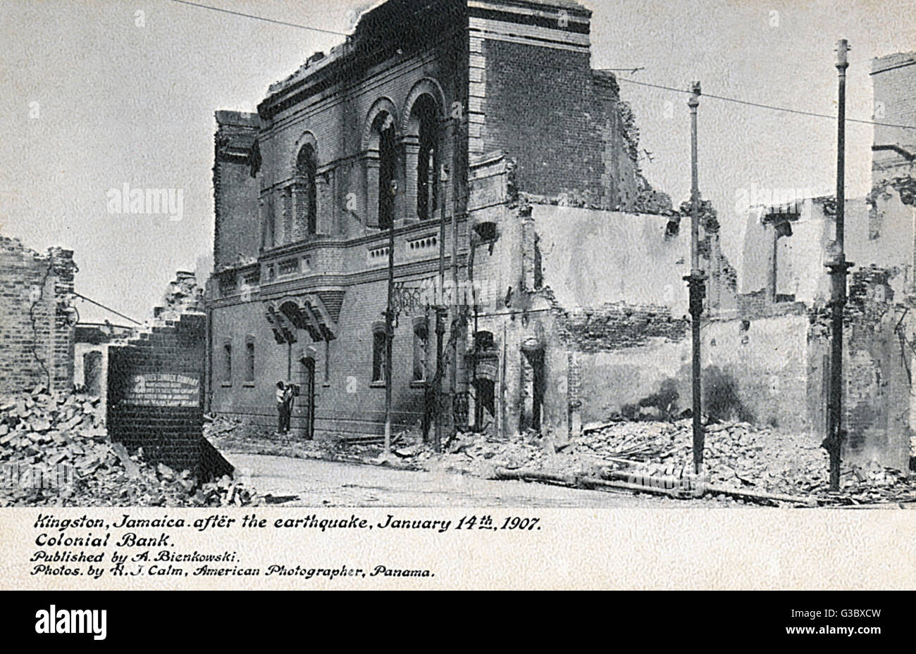 Disastrous Earthquake, Kingston, Jamaica - January 14th 1907 - damage