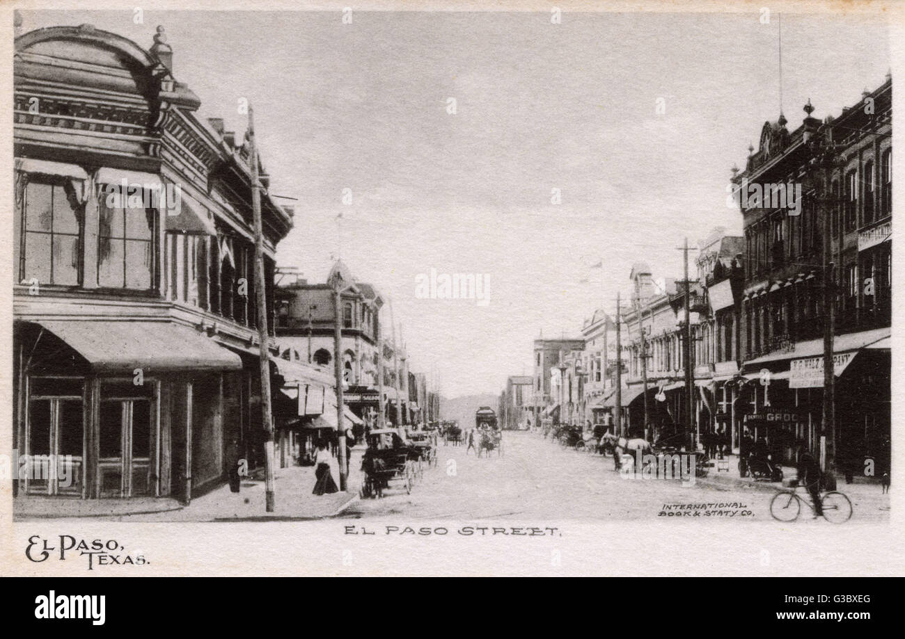 Street in El Paso, western Texas, USA. Date: circa 1905 Stock Photo - Alamy