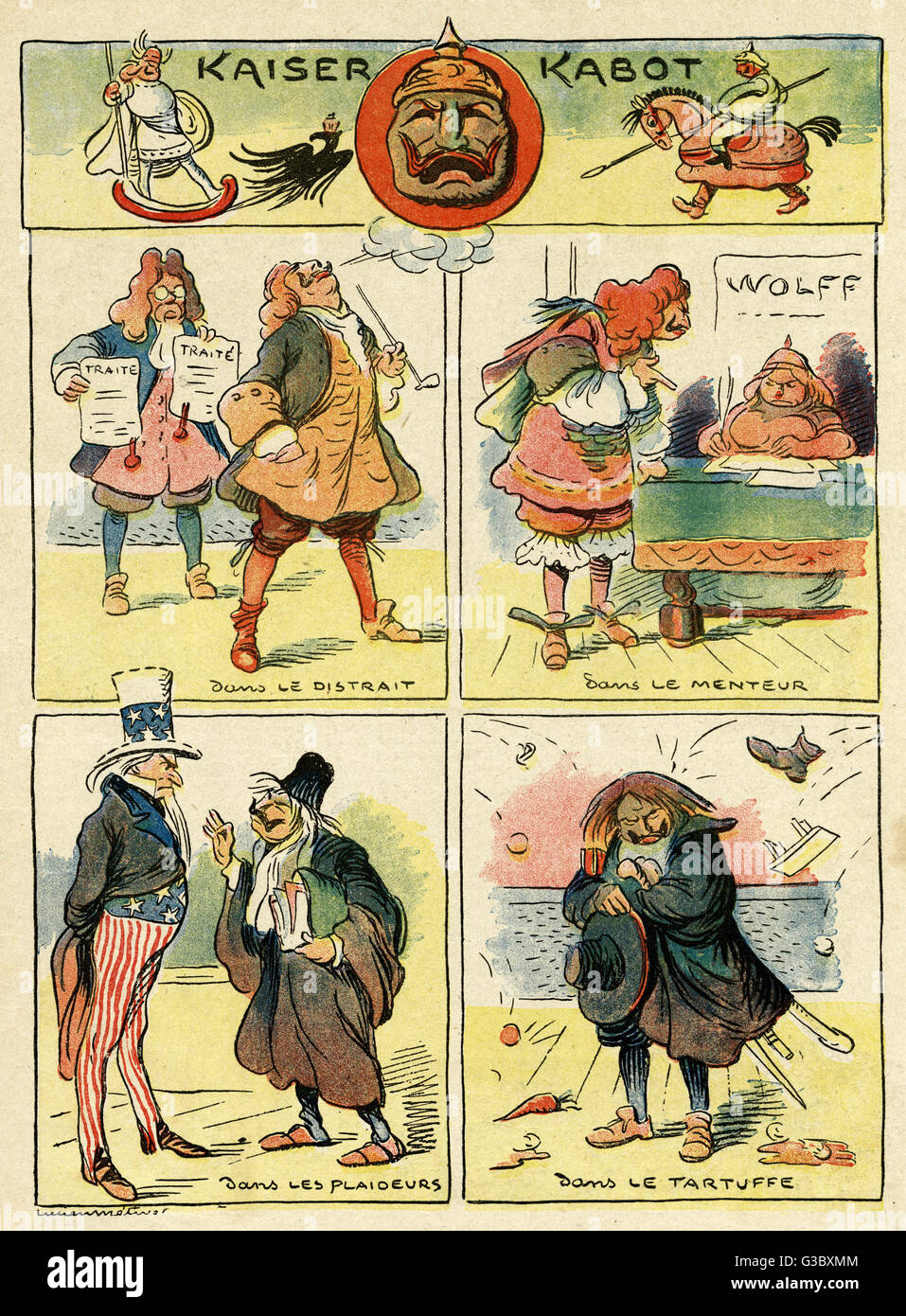 Cartoon, Kaiser Kabot (Kaiser Wilhelm II, the ham actor), showing the