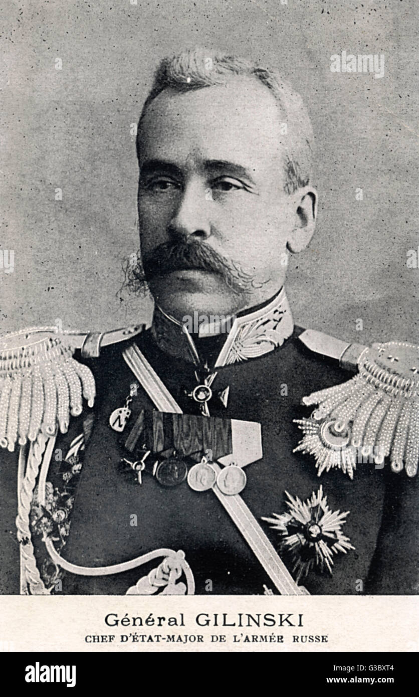 Yakov Zhilinski, Chief of Staff of the Imperial Russian Army Stock Photo