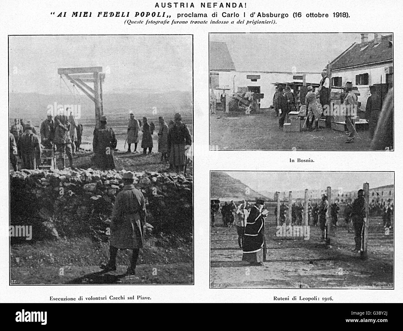 WW1 - Alleged Austrian Atrocities Stock Photo