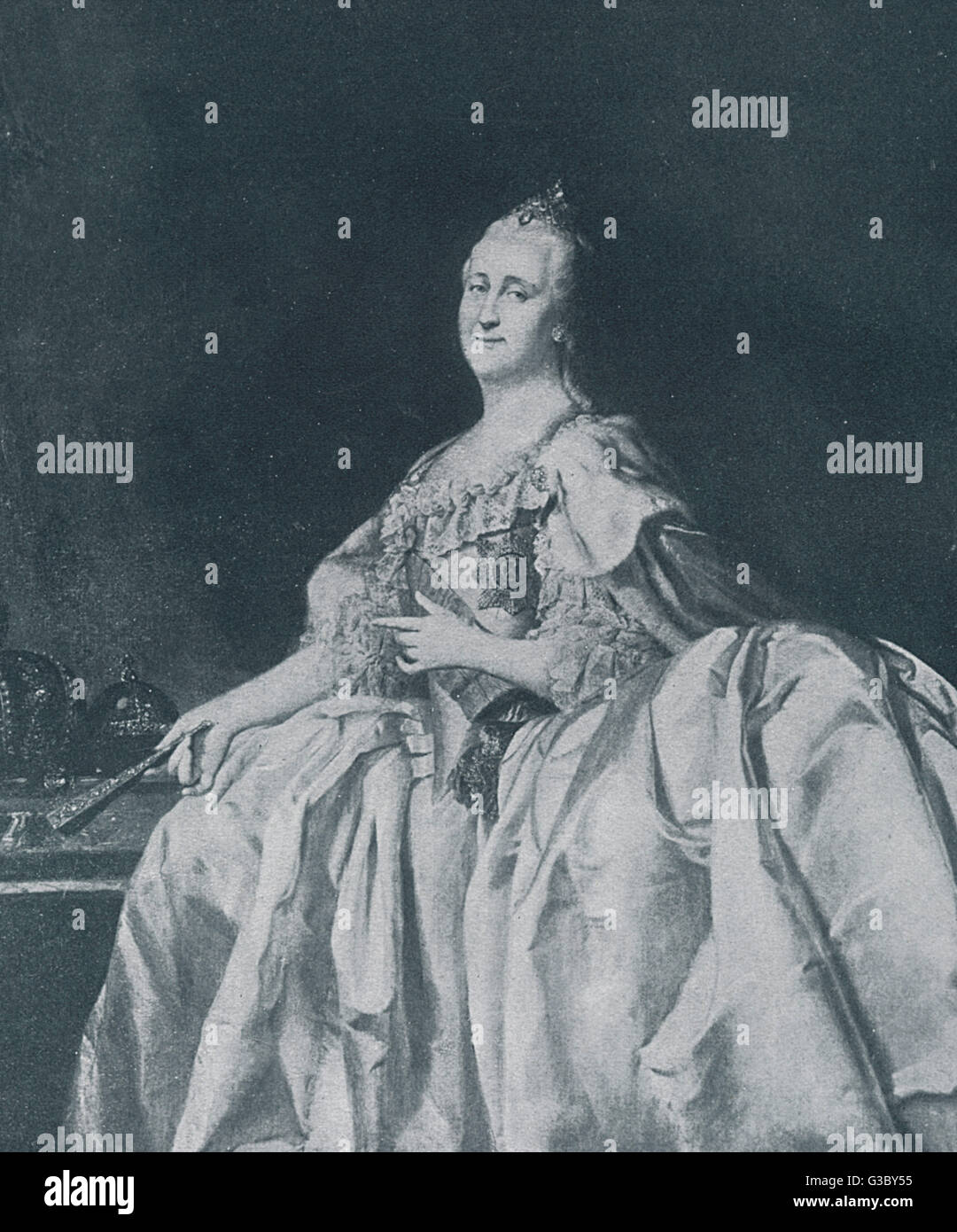 Yekaterina Alexeevna or Catherine II, also known as Catherine the Great of Russia (1729-1796, reigned 1762-1796). Date: 18th century Stock Photo