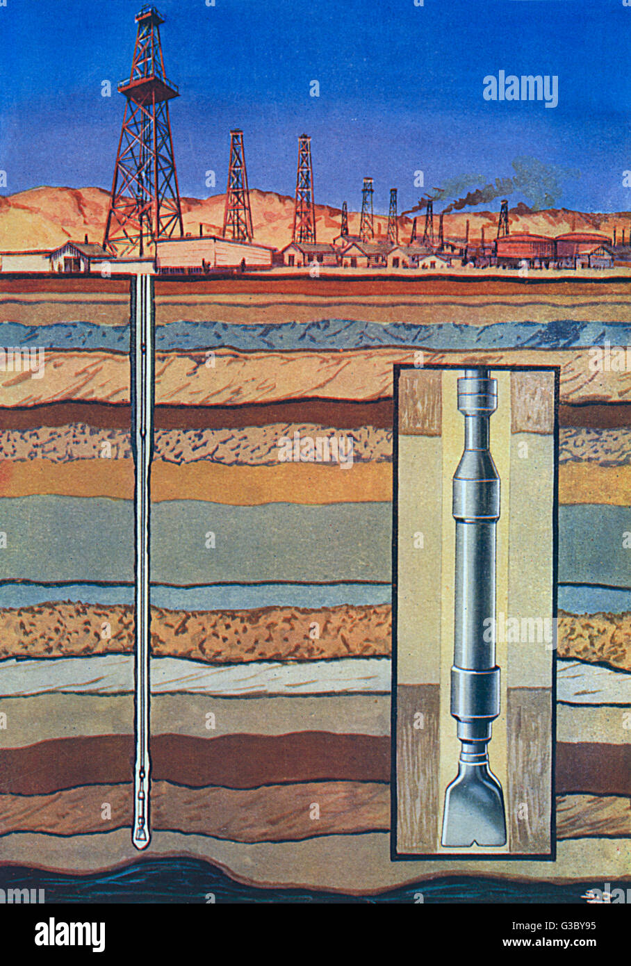 Drilling an Oil Well Boring by Turbine Stock Photo Alamy