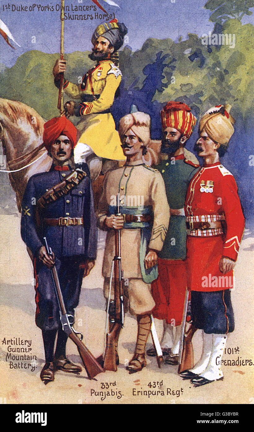 British Indian Army representatives, WW1 Stock Photo