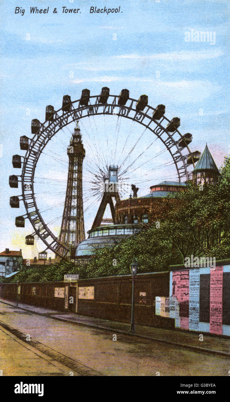 The Big Wheel and Tower, Blackpool, Lancashire Stock Photo