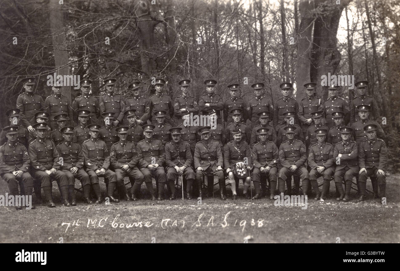 Group photo, Territorial Army on a course Stock Photo