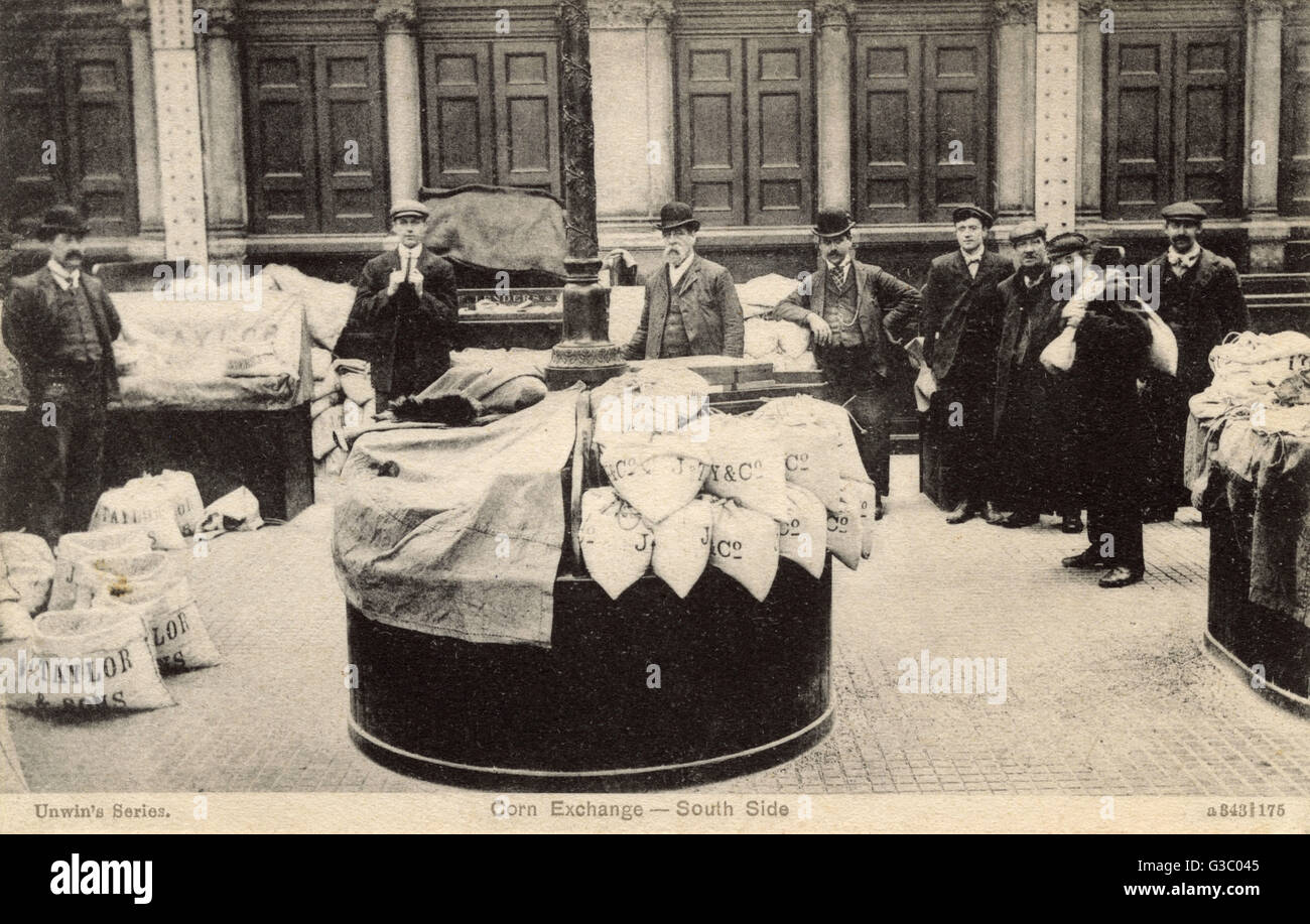 Corn Exchange, 55 Mark Lane, London - South Side. The physical exchange of corn!     Date: circa 1907 Stock Photo