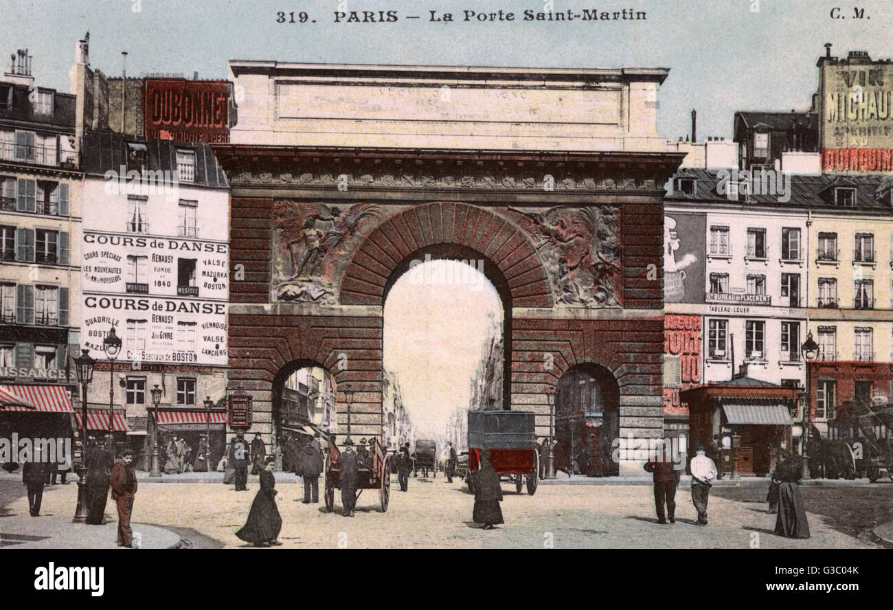 Porte Saint Martin, Paris, France Stock Photo