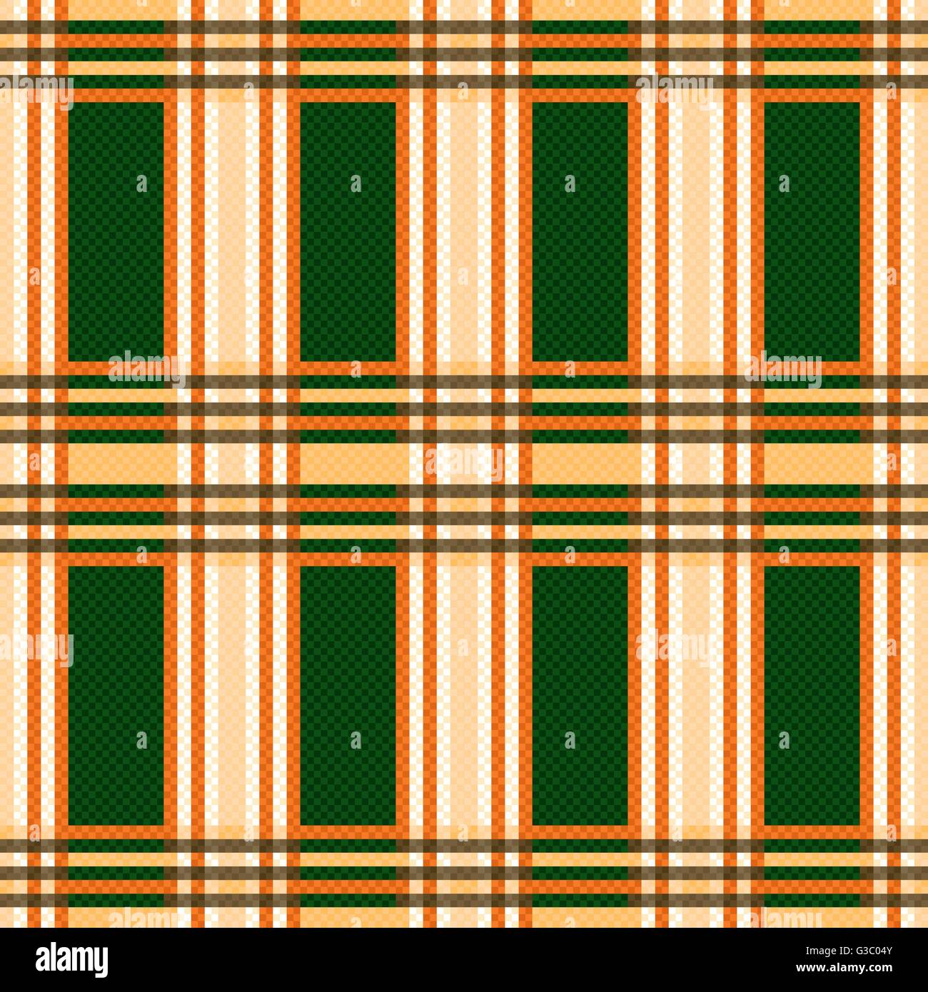 Seamless rectangular vector pattern mainly in orange and green hues ...