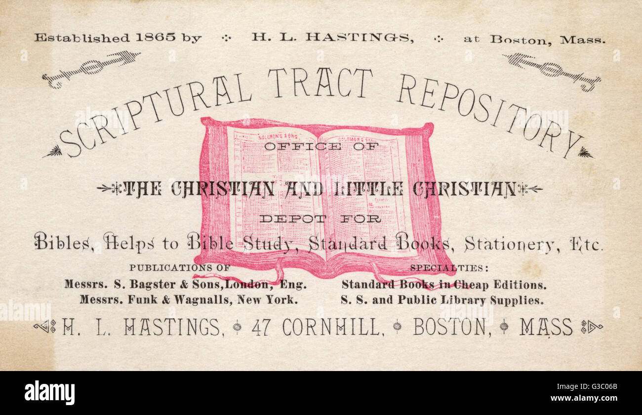 Scriptural Tract Repository, Boston, Mass, USA Stock Photo