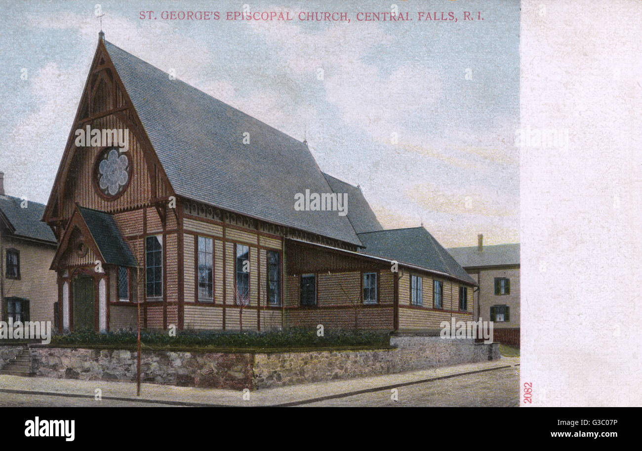 St George's Episcopal Church, Central Falls, RI, USA Stock Photo