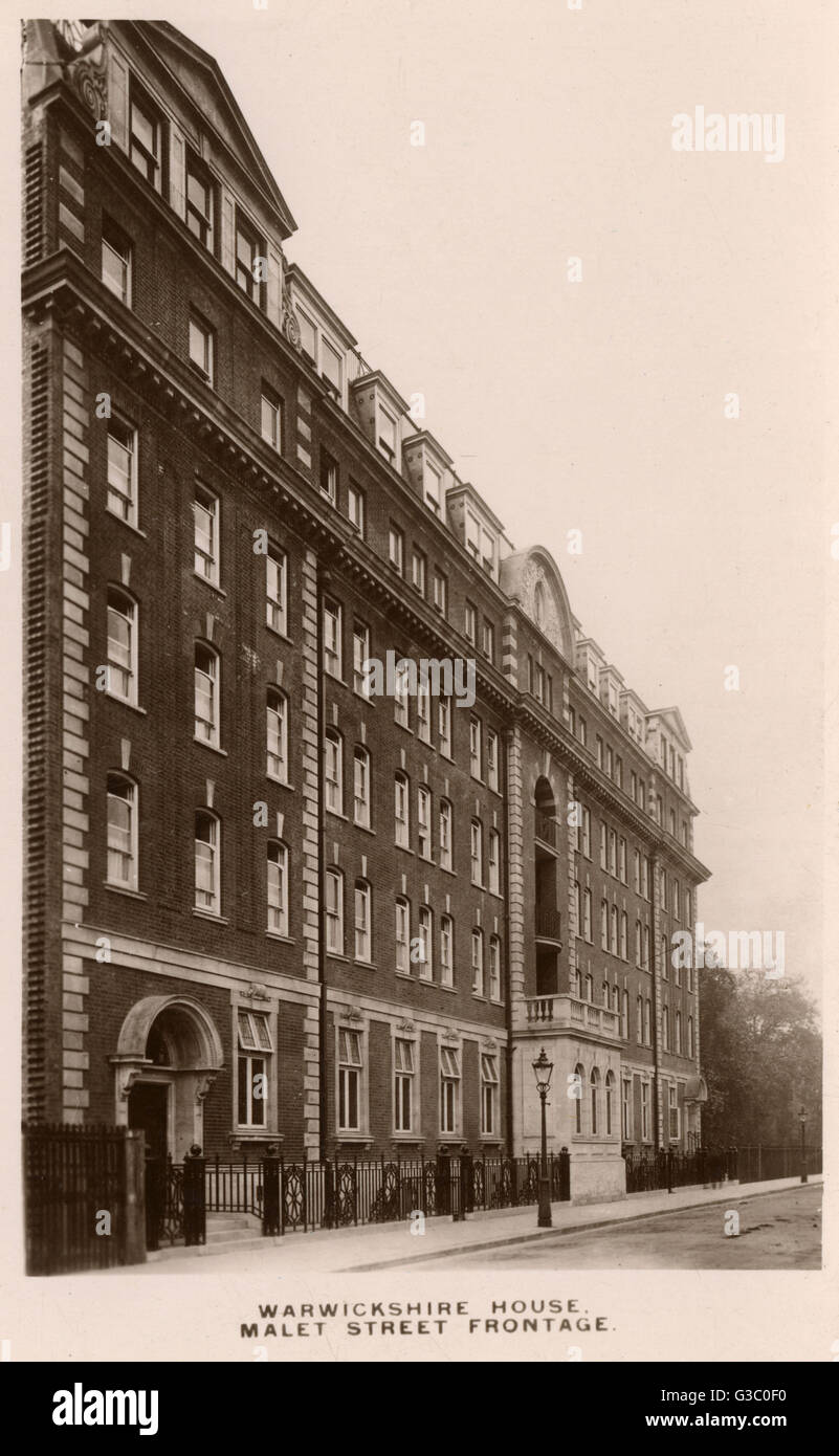 Warkwickshire House, Bloomsbury, London Malet Street frontage. Used