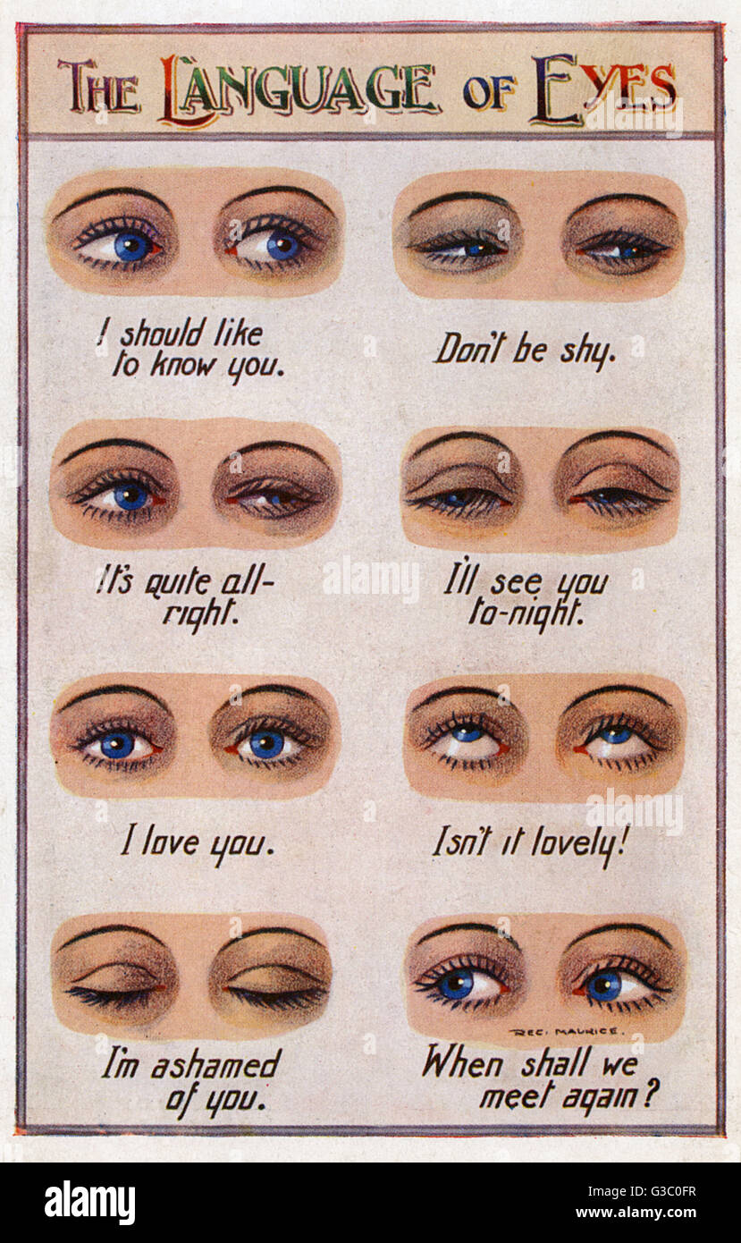 The Language Of Eyes Each Expression Of The Eyes Conveying A Different Feeling Emotion Or Reaction Date Circa 1910s Stock Photo Alamy