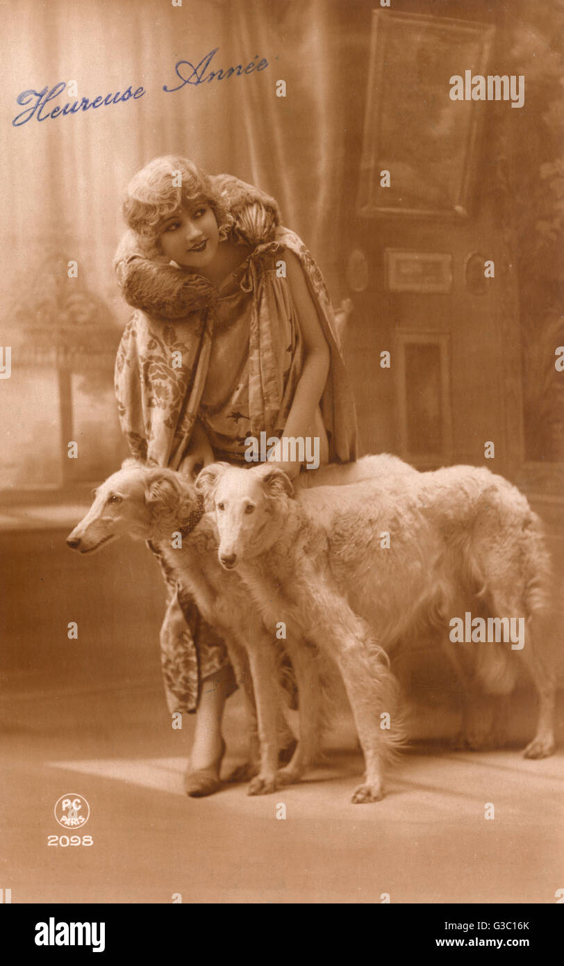 Elegant woman two elegant dogs hi-res stock photography and images - Alamy