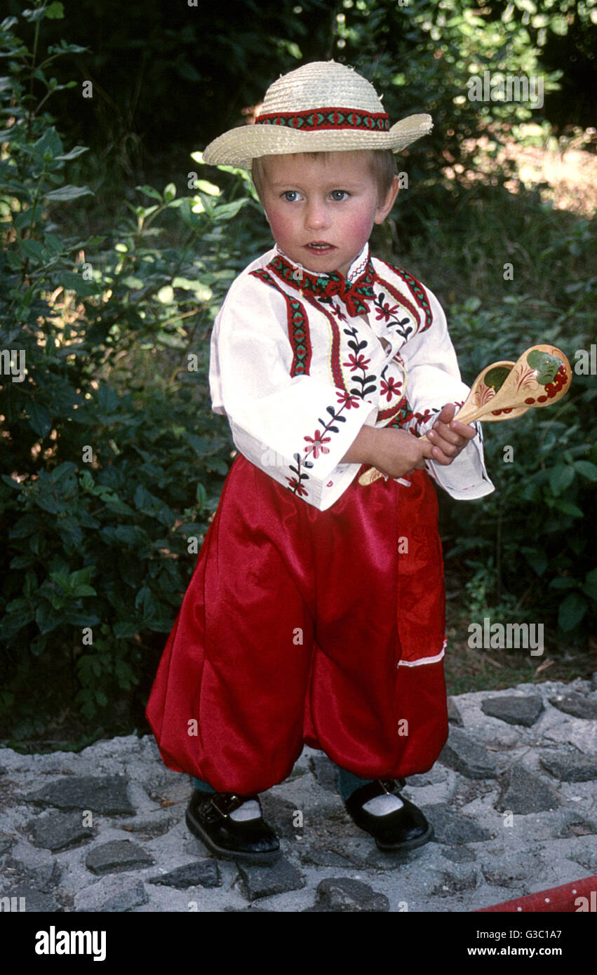 Boy in Ukrainian costume, Yalta, Crimea, Russia Stock Photo