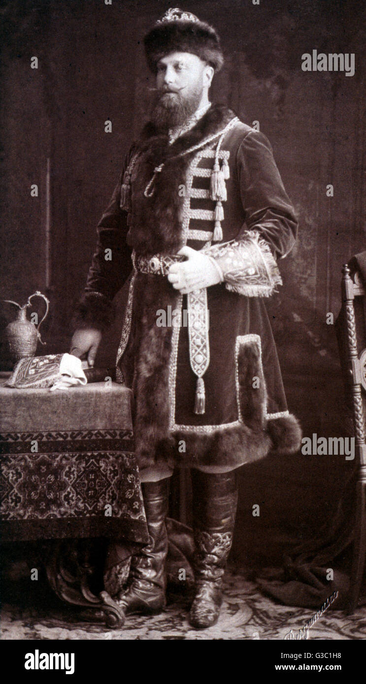 Tsar Alexander III Alexandrovich of Russia (ruled 1881-1894), seen here in medieval costume.      Date: 19th century Stock Photo