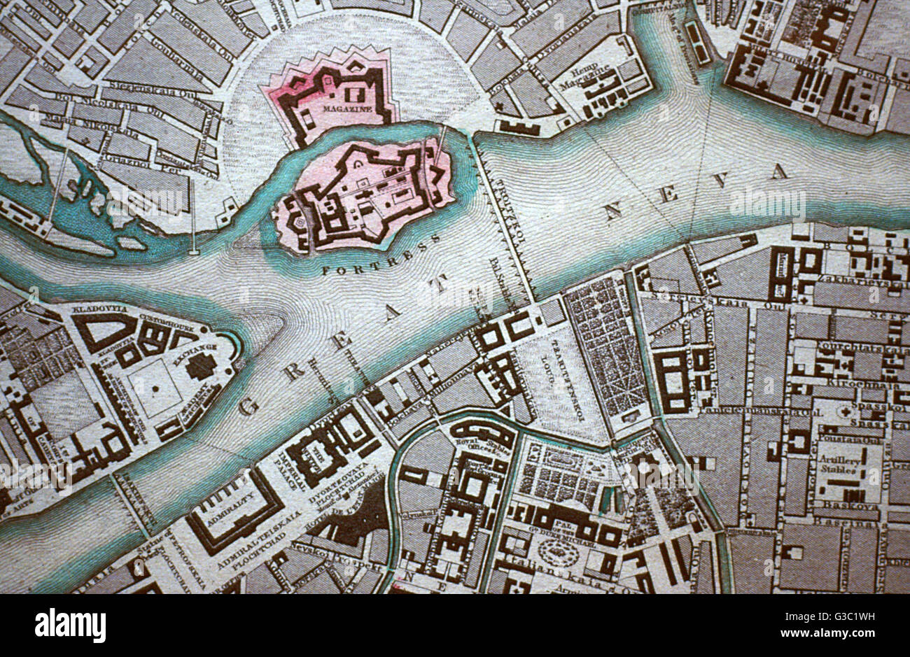 Neva river map hi-res stock photography and images - Alamy