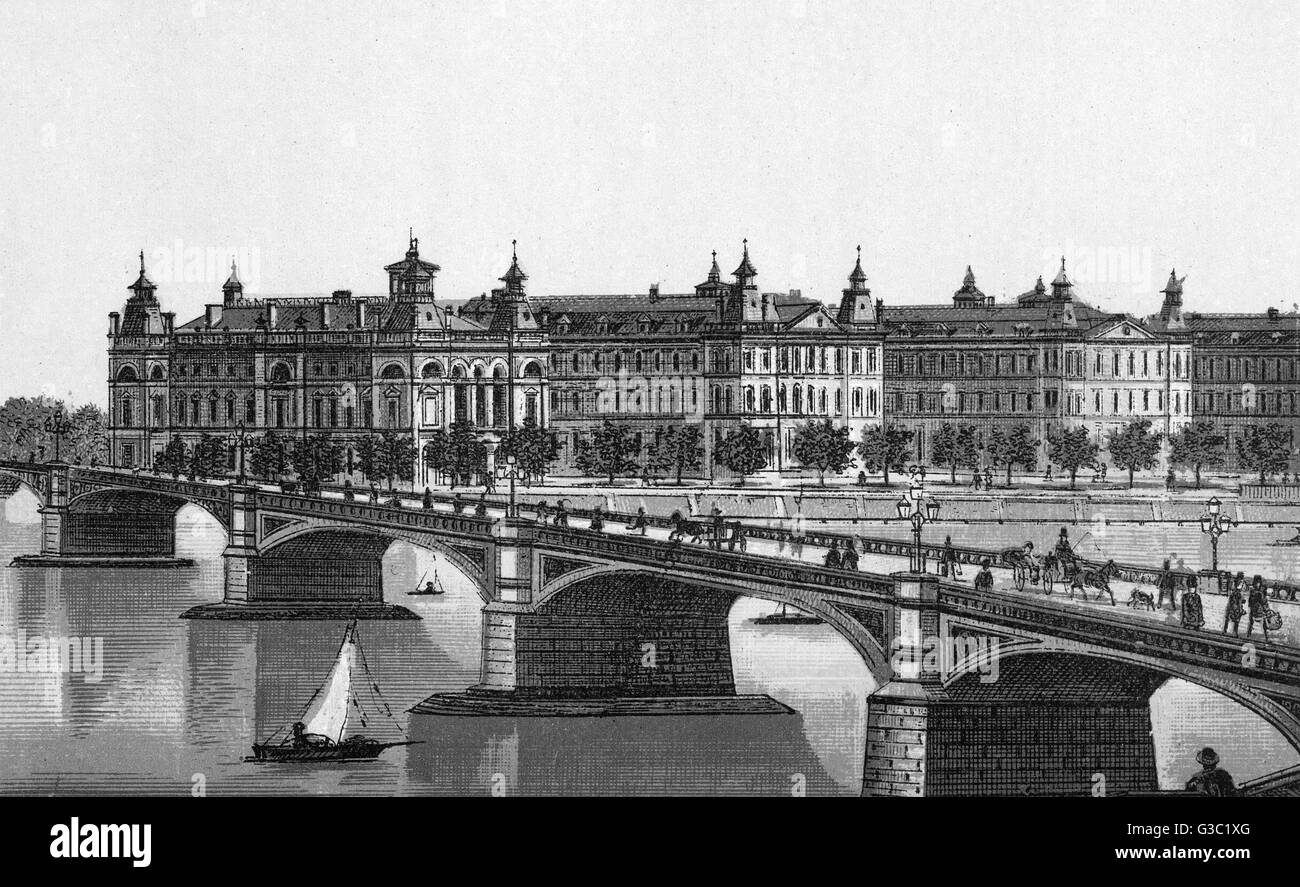 Westminster Bridge and St Thomas' Hospital, London Stock Photo