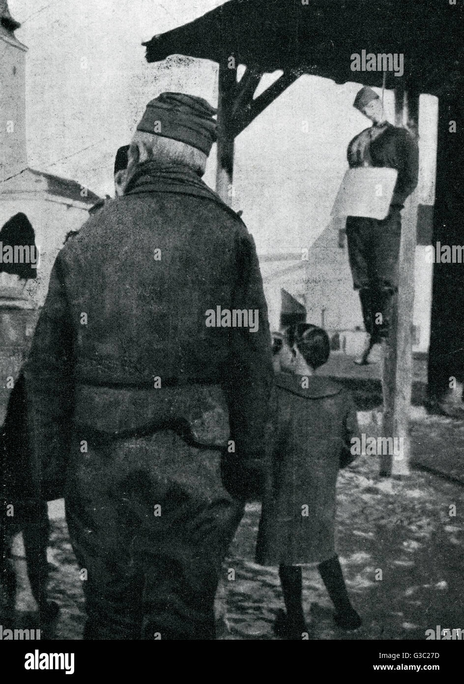 WW1 - Father and daughter made to witness execution - Bosnia Stock Photo