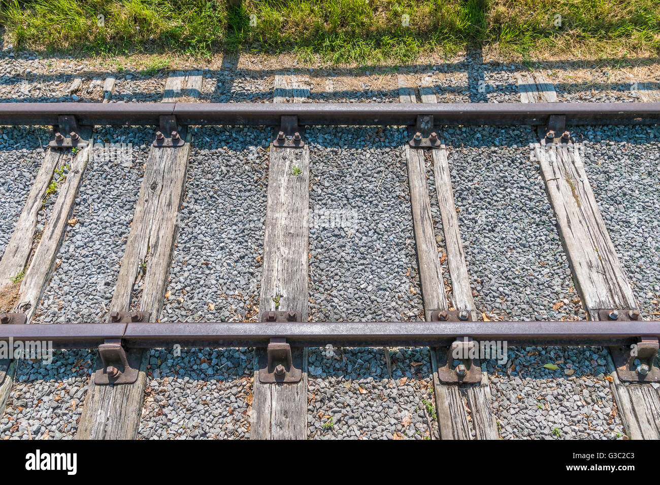 Section of old abandoned railway track Stock Photo