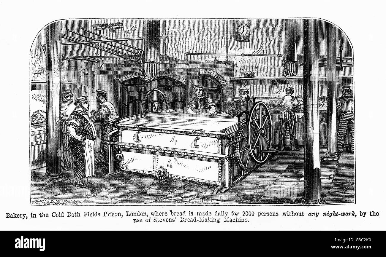 Bakery in the Cold Bath Fields Prison, London, 1860 Stock Photo