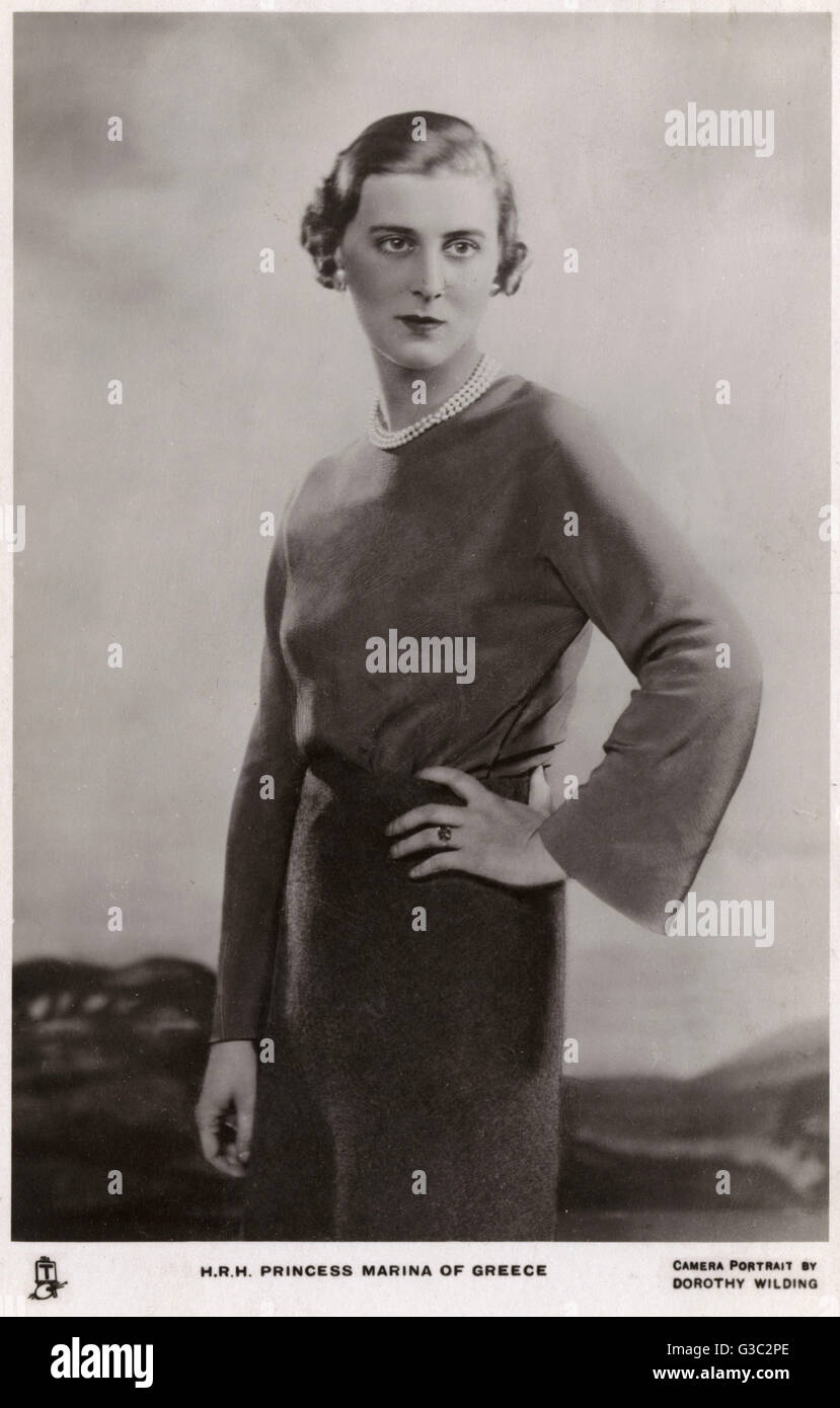 HRH Princess Marina of Greece and Denmark, Duchess of Kent (1906-1968).     Date: circa 1930 Stock Photo